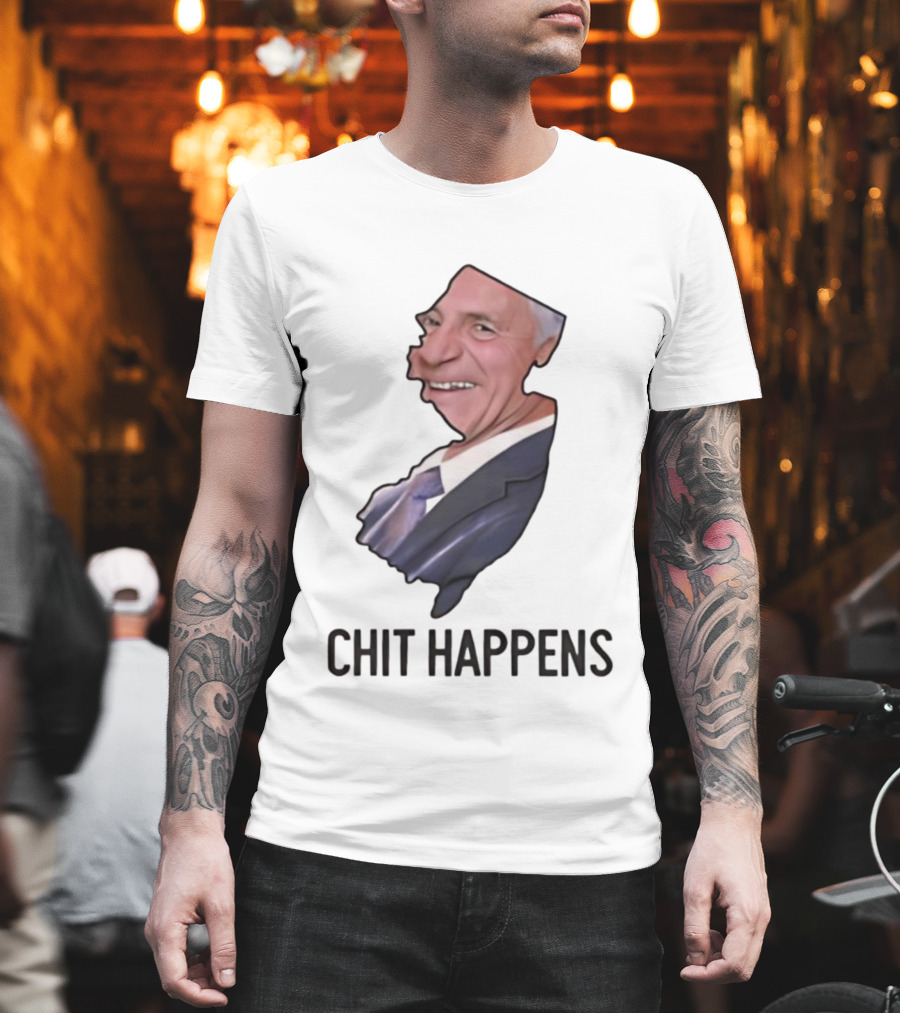 New Jersey Map Caricature Chit Happens T-Shirt