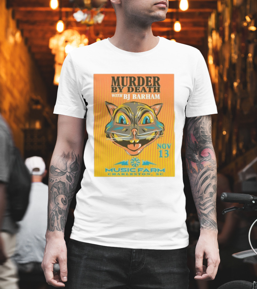 Murder By Death With BJ Barham Music Farm Charleston SC Nov 13 Cat Art T-Shirt