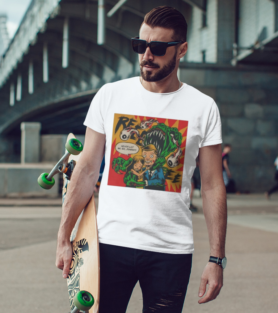 Creepy Comic Style Monster Attack Never Let Me Go Johnny Retro Art T-Shirt