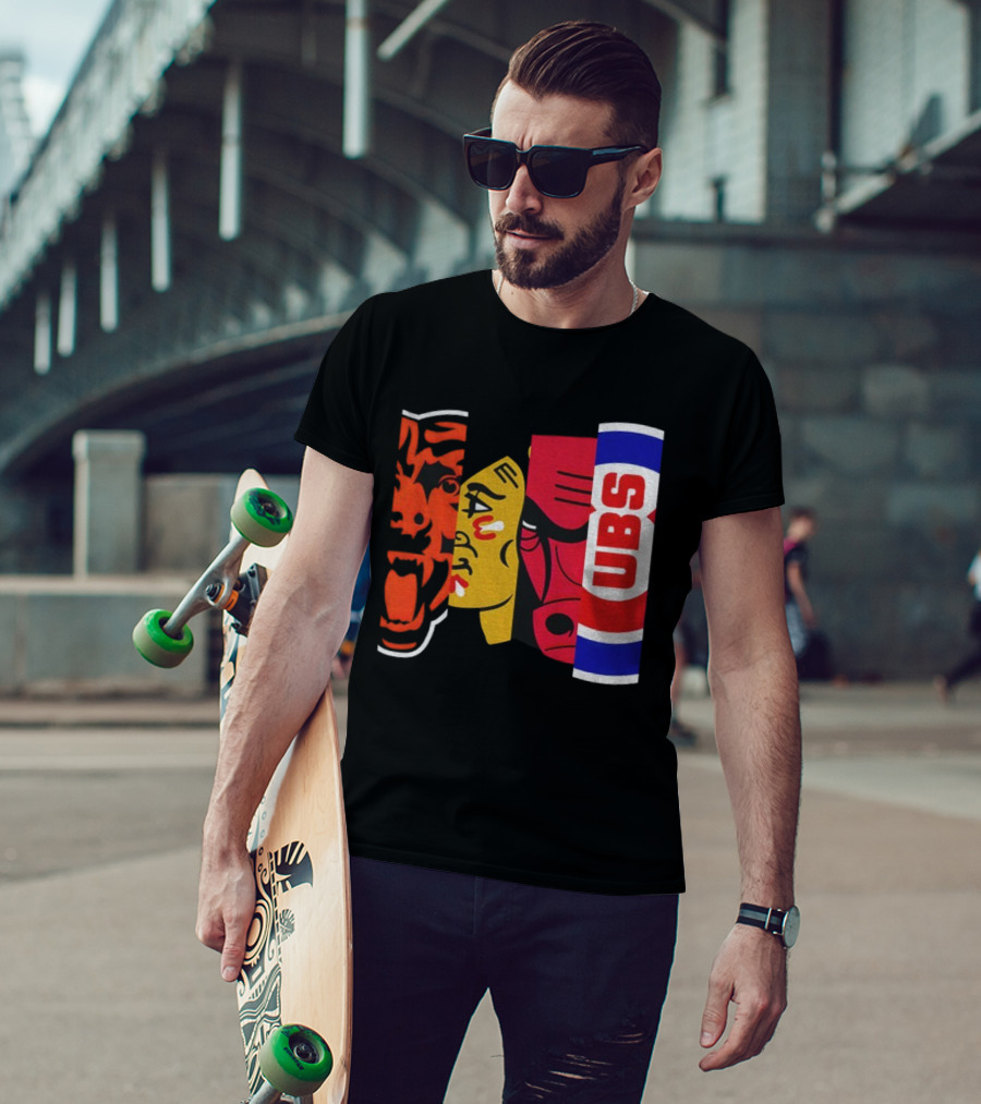 Chicago Bears Blackhawks Bulls Cubs 2025 T-Shirt