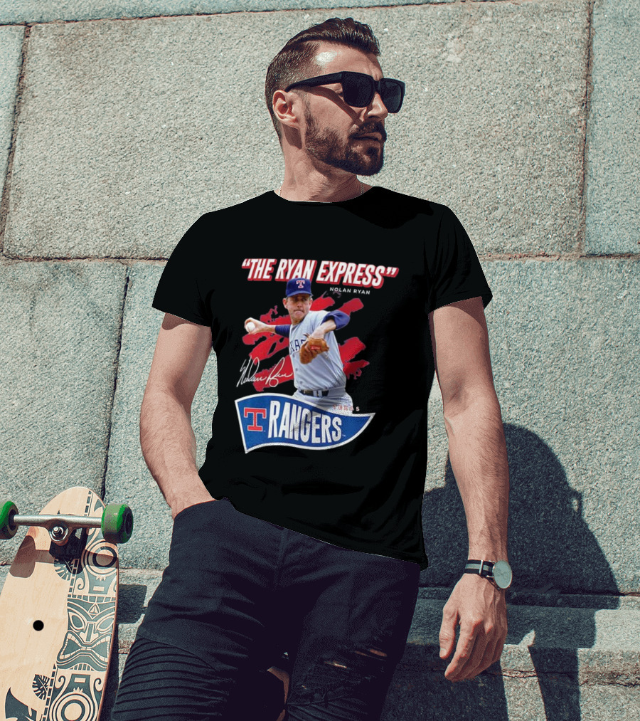 Texas Rangers The Ryan Express Nolan Ryan Signature T-Shirt