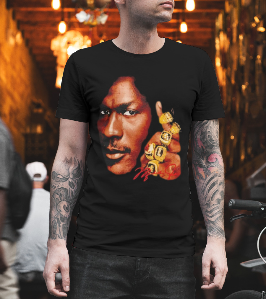 NBA Legend Michael Jordan Championship Rings Signature T-Shirt