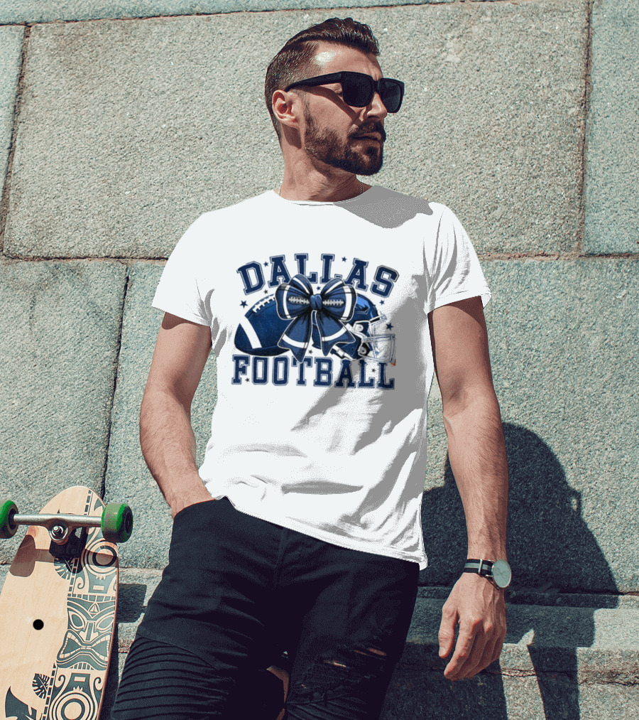 Dallas Coquette Bow Touchdown Football Game Day T-Shirt
