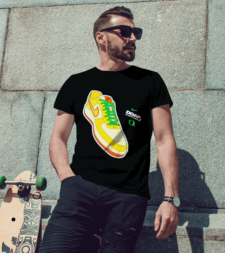 Oregon Ducks DOAF Hatched Heat Nike Sneaker T-Shirt