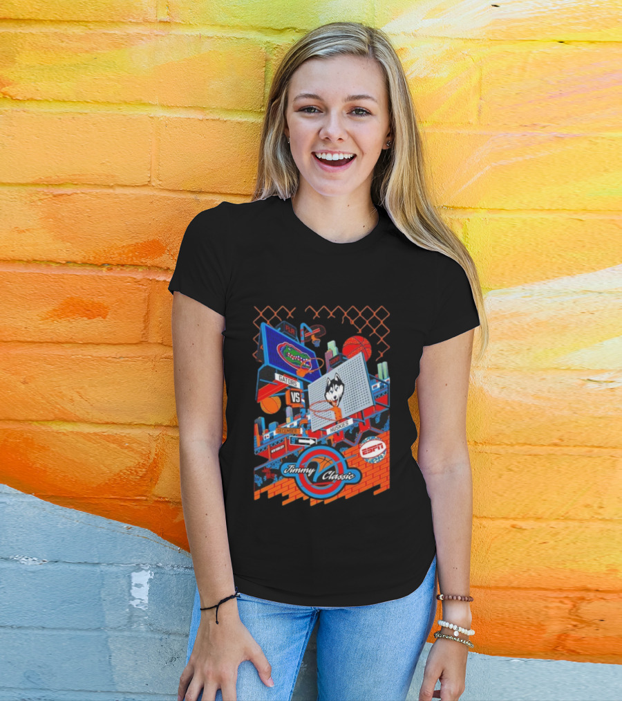 Florida Gators Vs UConn Huskies Jimmy V Classic December 9 ESPN Basketball Event T-Shirt