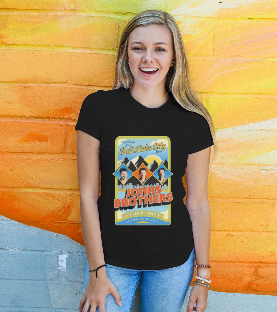 Greetings From Salt Lake City Utah Jonas Brothers Maverik Center November 30 2025 T-Shirt