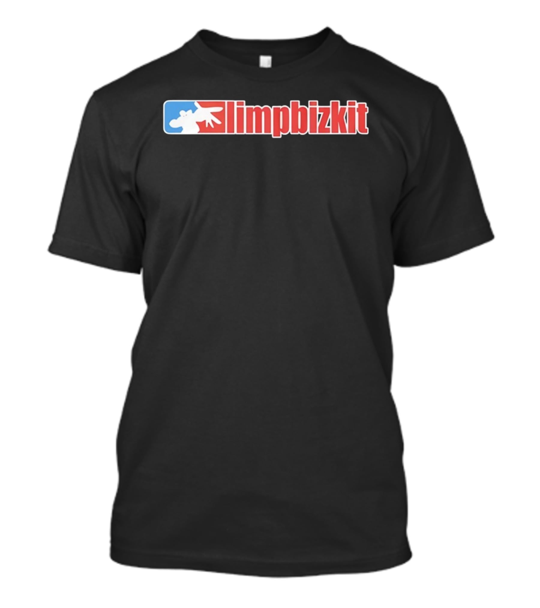 Limp Bizkit MLB Style Hand Gesture Text T-Shirt