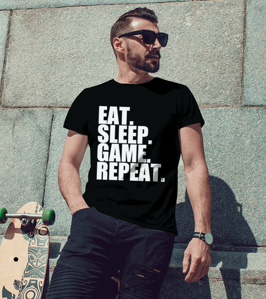 Eat Sleep Game Repeat Gamer Lifestyle Phrase T-Shirt