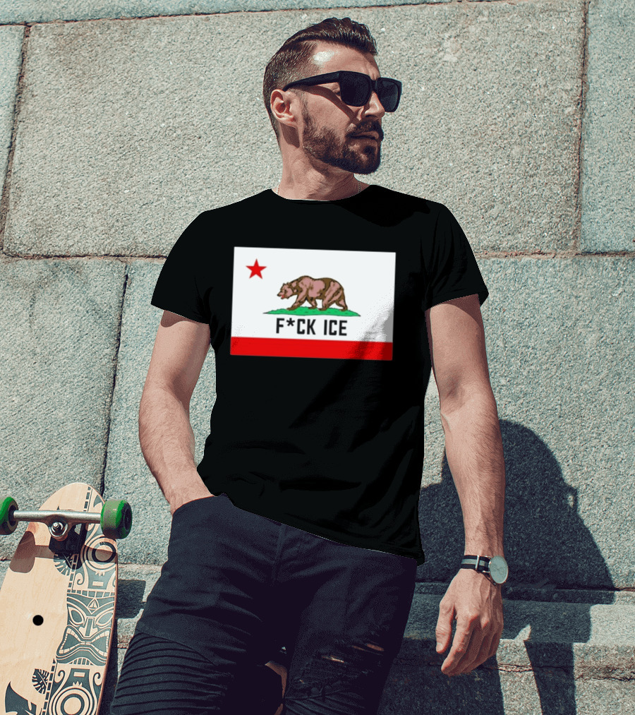 F*ck Ice Bear Flag California T-Shirt