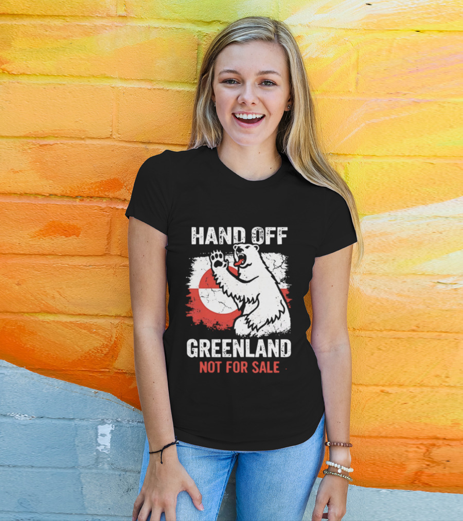 Hand Off Greenland Not For Sale Polar Bear Flag T-Shirt