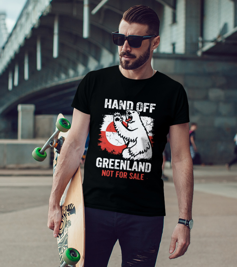 Hand Off Greenland Not For Sale Polar Bear Flag T-Shirt