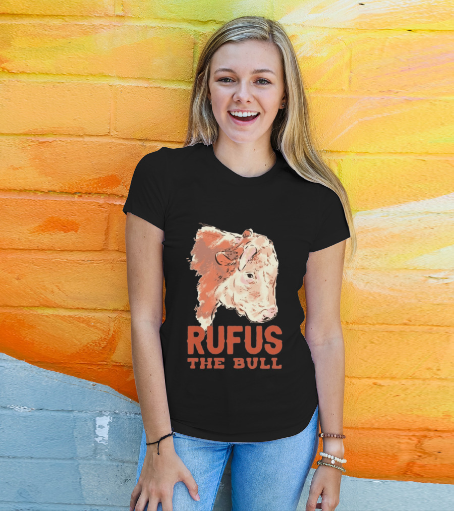 Rufus The Bull Cow Retro Style Rustic T-Shirt