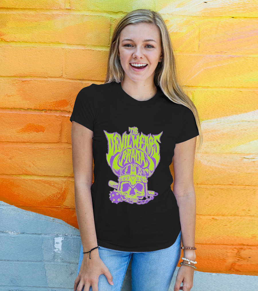 The Devil Wears Prada Viking Skull With Mace And Chain T-Shirt