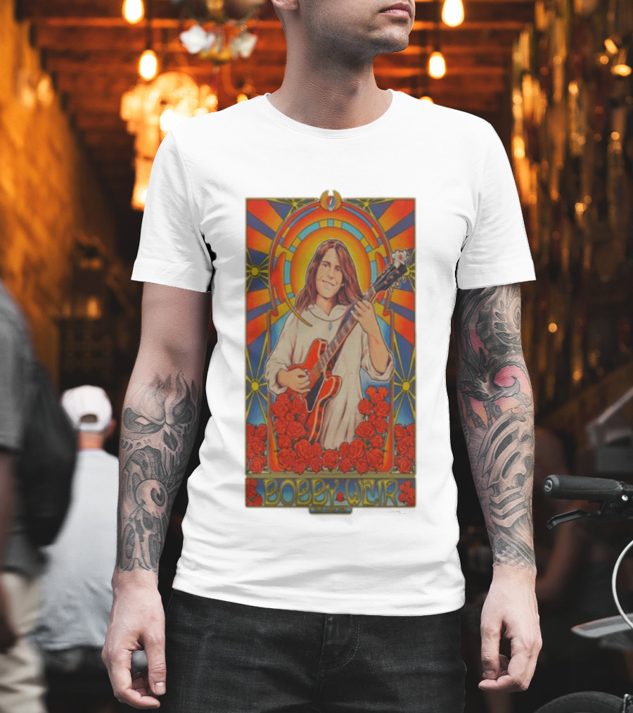 Bobby Weir 1947 2026 NFA Roses Psychedelic Art Nouveau T-Shirt