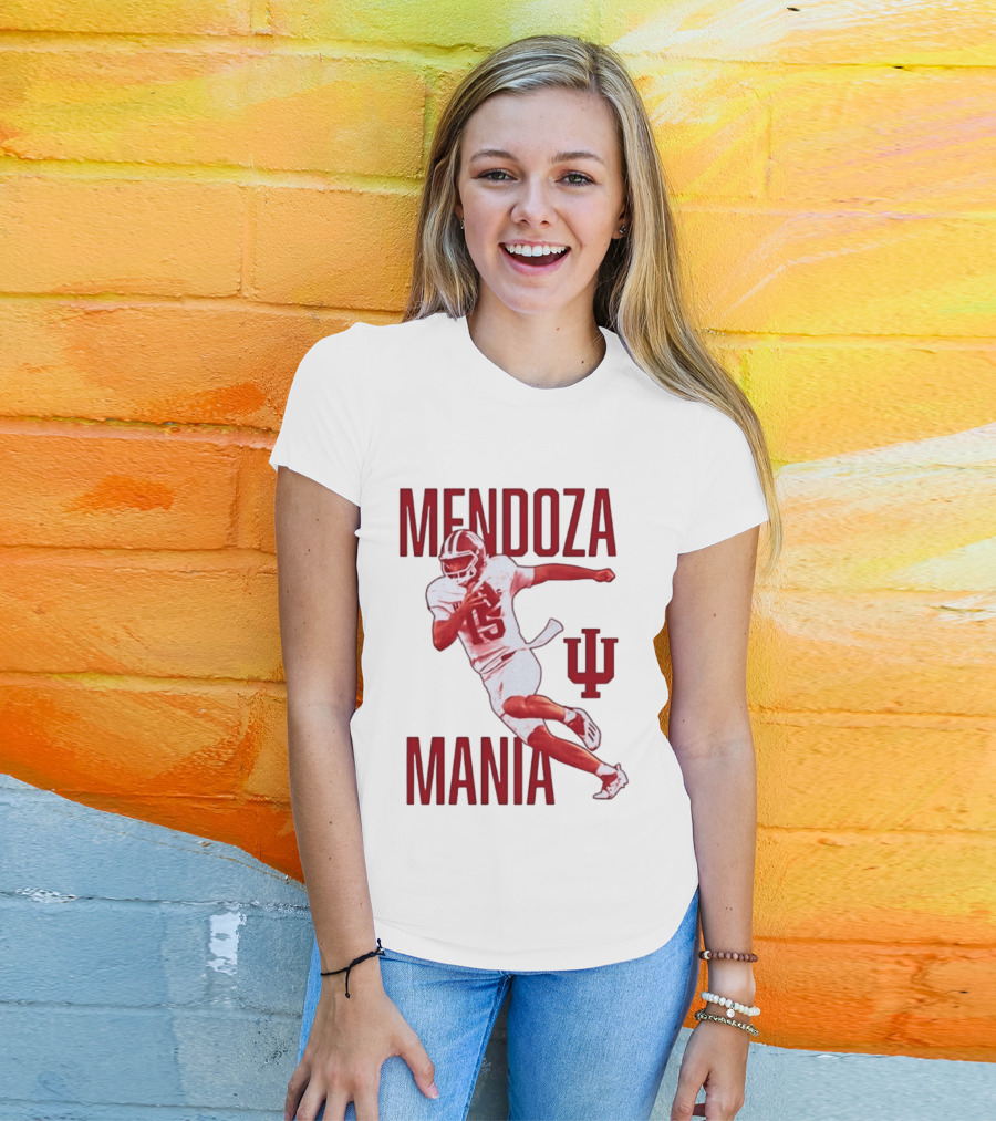 Mendoza Mania Indiana Hoosiers Football Player Action Icon IU T-Shirt