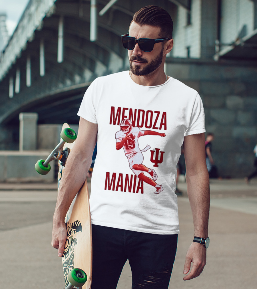 Mendoza Mania Indiana Hoosiers Football Player Action Icon IU T-Shirt