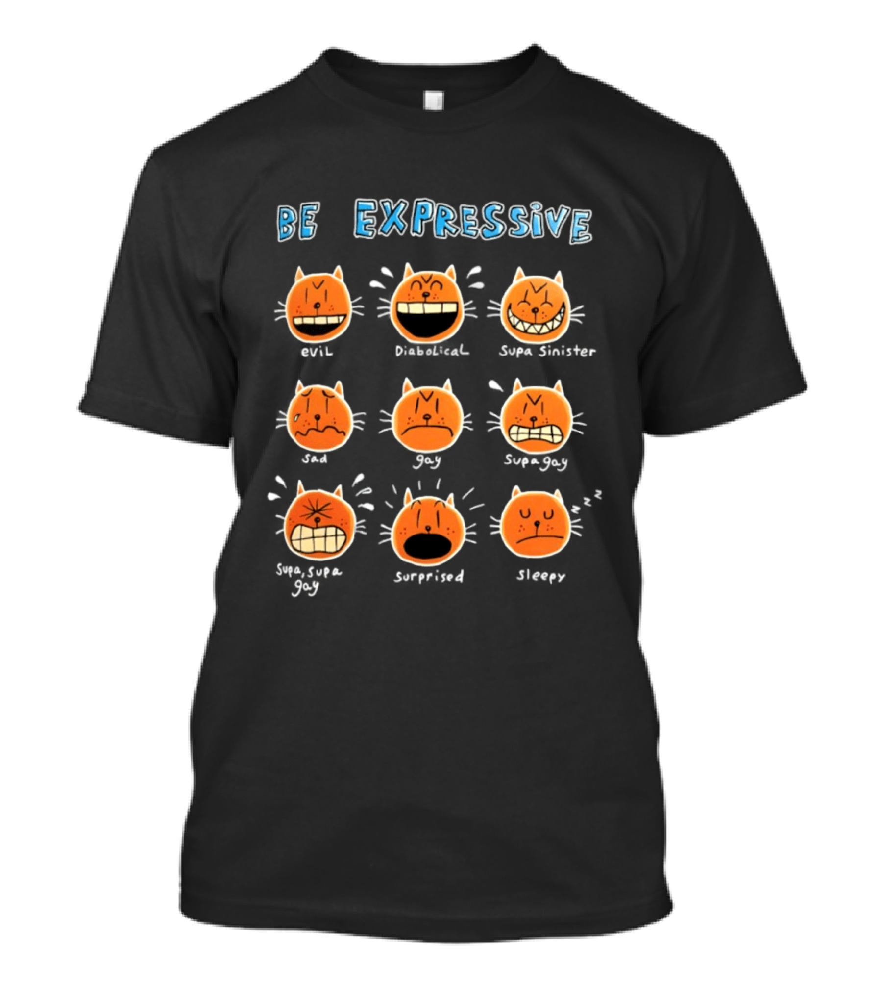 Be Expressive Petey The Cat Emoji Faces Collection T-Shirt