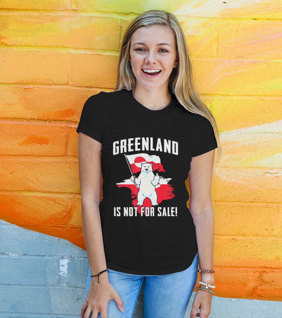 Greenland Is Not For Sale Polar Bear Flag Awareness T-Shirt