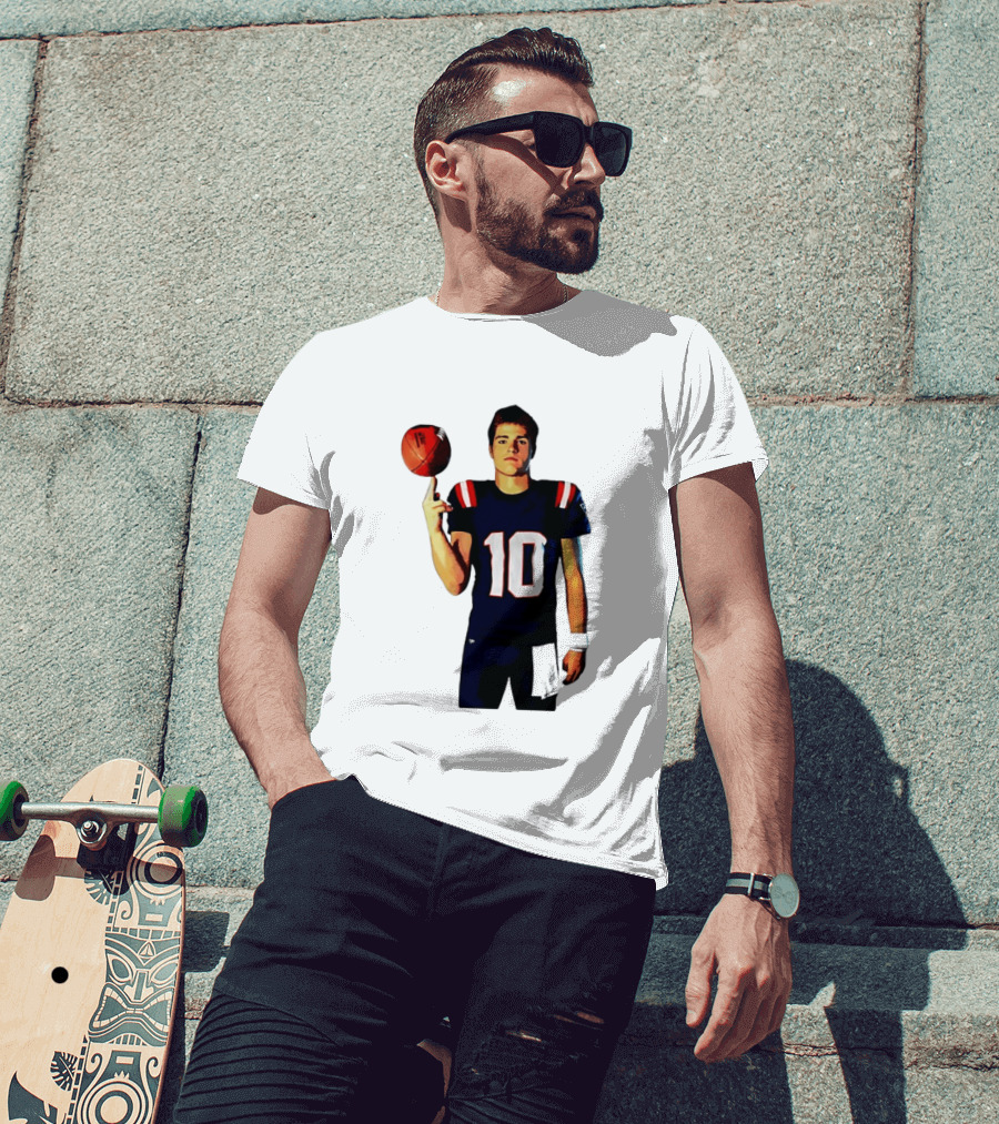Drake Maye M.N.E.G.A. New England Patriots Football 10 T-Shirt