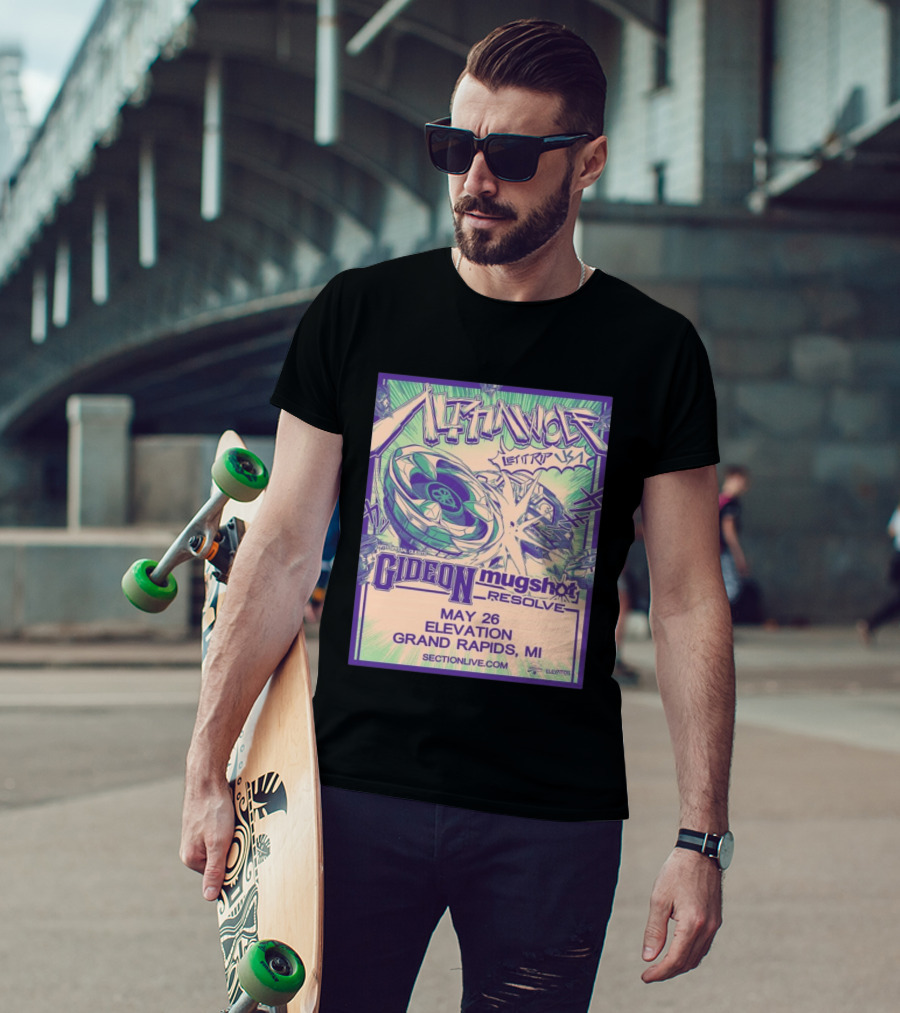 Alpha Wolf Let It Rip USA Tour 2026 May 26 Grand Rapids MI Gideon Shot Resolve T-Shirt