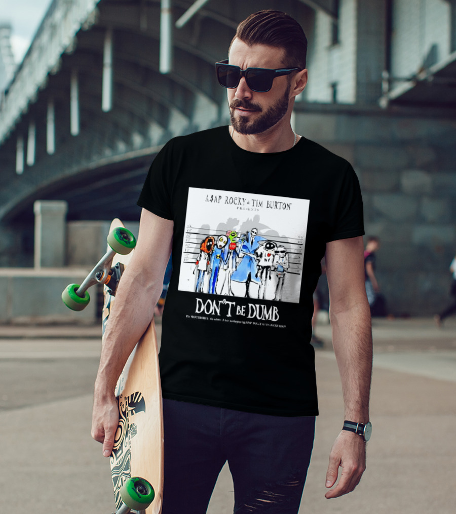 ASAP Rocky Tim Burton Presents Don't Be Dumb Shot Characters T-Shirt