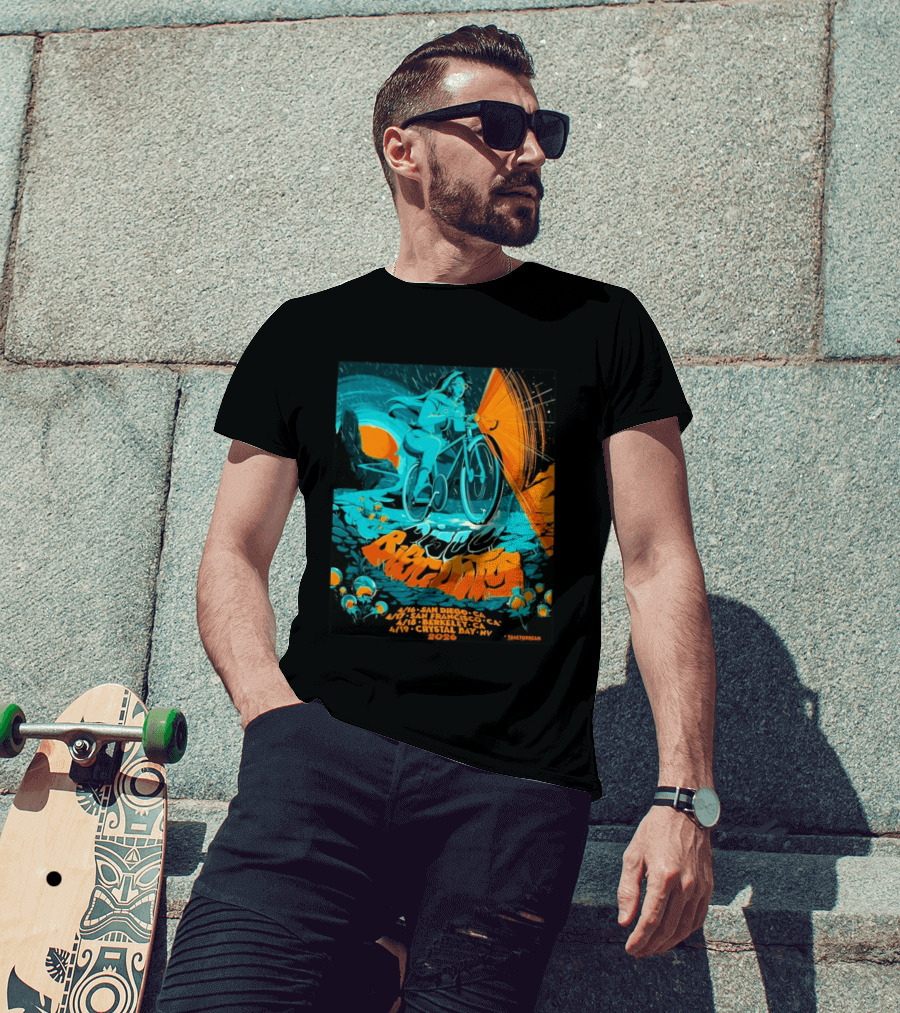 Bicycle Day Tour The Disco Biscuits West Coast April 2026 San Diego San Francisco Berkeley Crystal Bay T-Shirt