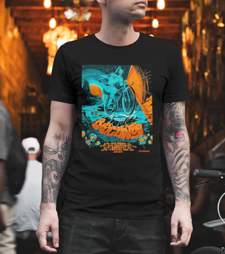 Bicycle Day Tour The Disco Biscuits West Coast April 2026 San Diego San Francisco Berkeley Crystal Bay T-Shirt