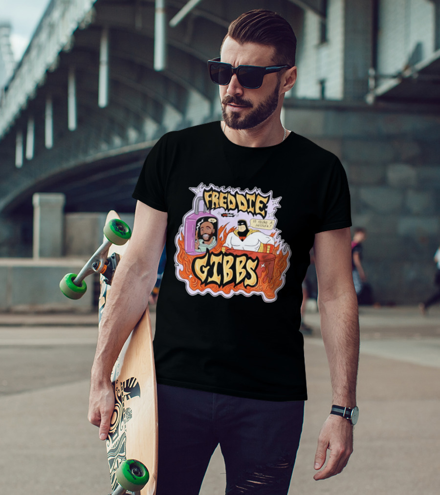 Freddie Gibbs Cartoon Space Ghost So You're A Hustler Flame T-Shirt