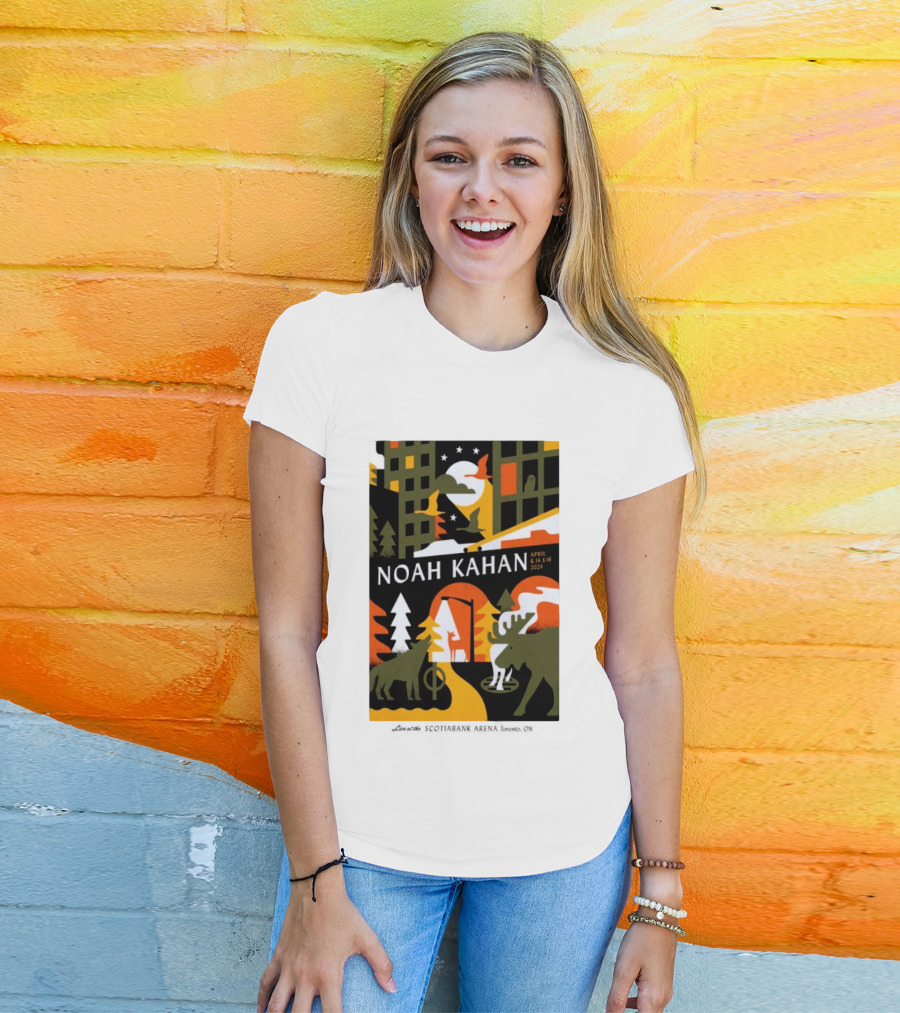 Noah Kahan April 6 14 16 2024 Toronto Wildlife Cityscape T-Shirt