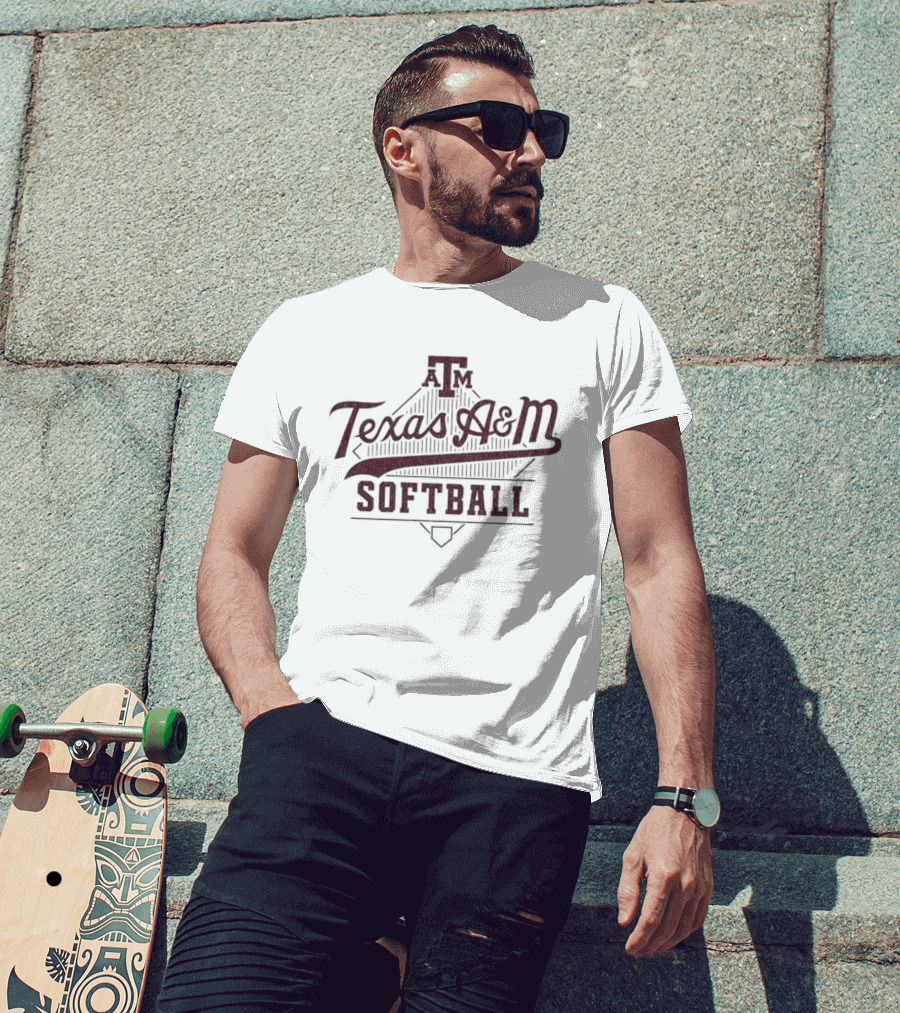 Texas A&M Softball Home Plate Script T-Shirt