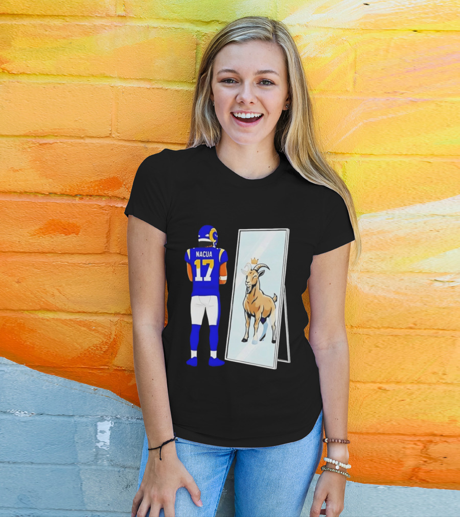 Puka Nacua 17 Los Angeles Rams Mirror Goat Crown T-Shirt