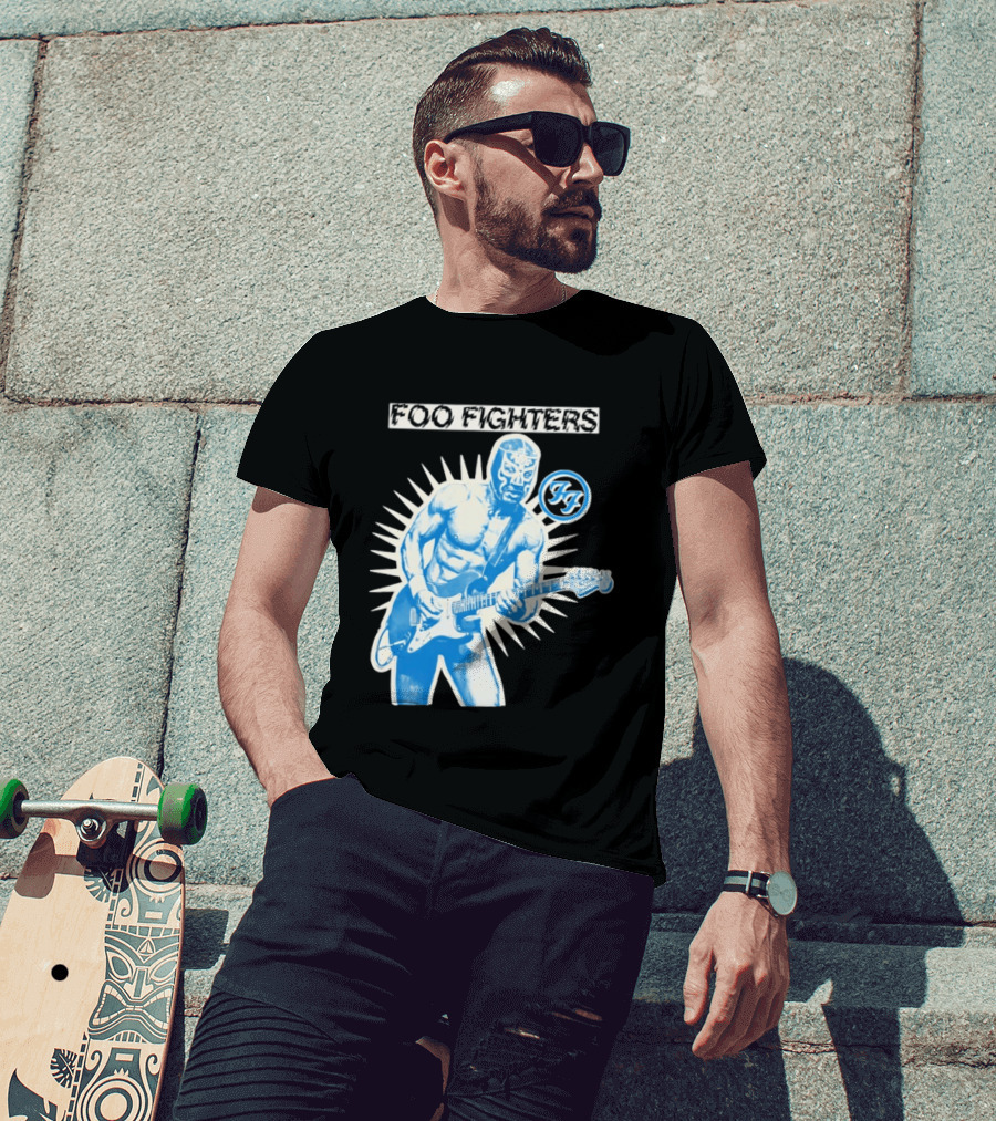 Foo Fighters 2026 Tasmania Lucha Libre Masked Guitarist Iconic FF T-Shirt