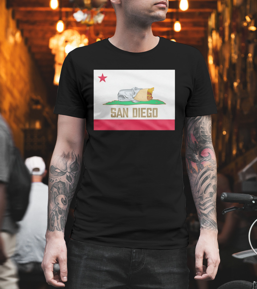 San Diego Padres Burrito California Flag T-Shirt