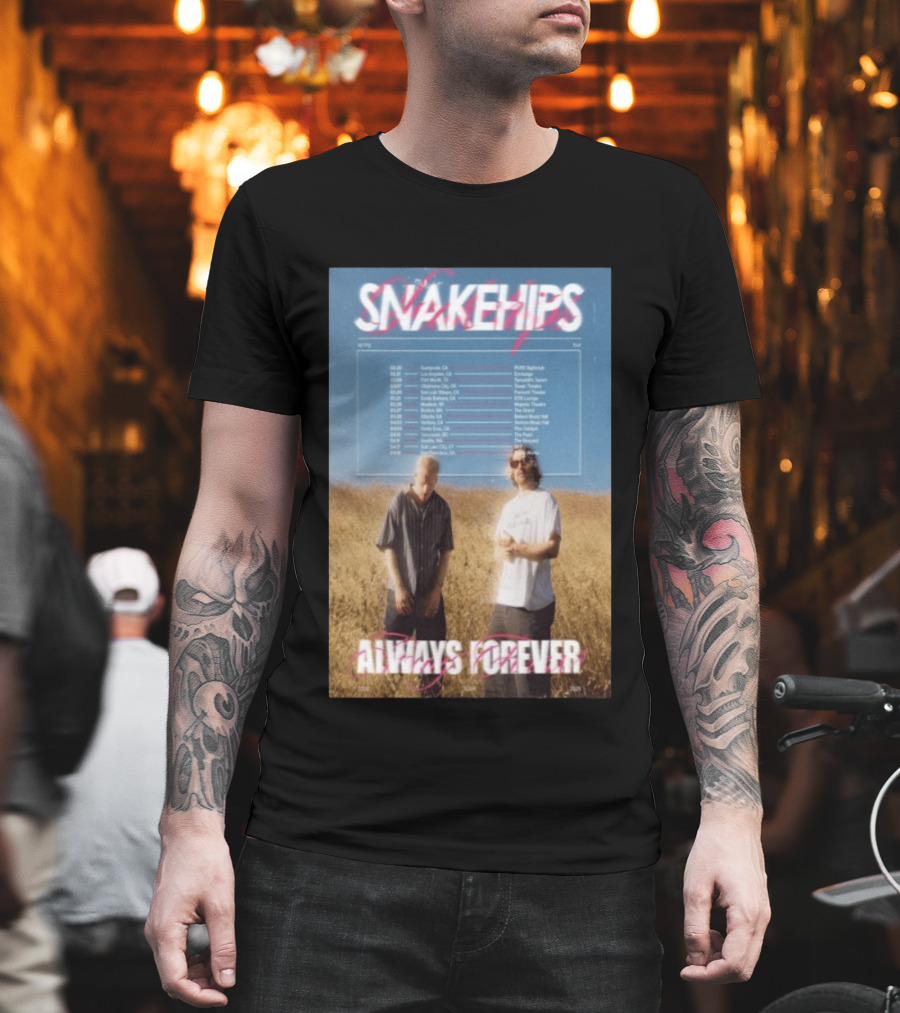Snakehips Always Forever Spring Tour 2026 Dates With Concert Locations And Band Members T-Shirt