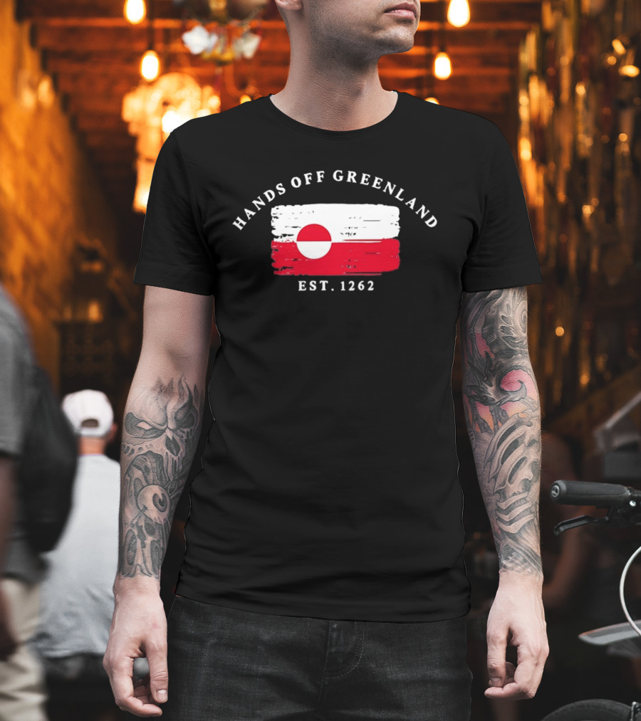 Hands Off Greenland Flag Est 1262 T-Shirt