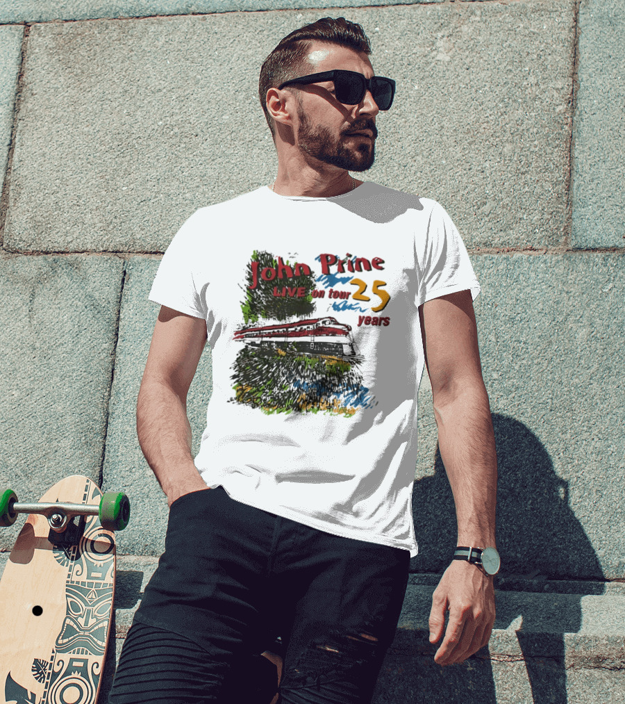 John Prine Live On Tour 25 Years Train T-Shirt