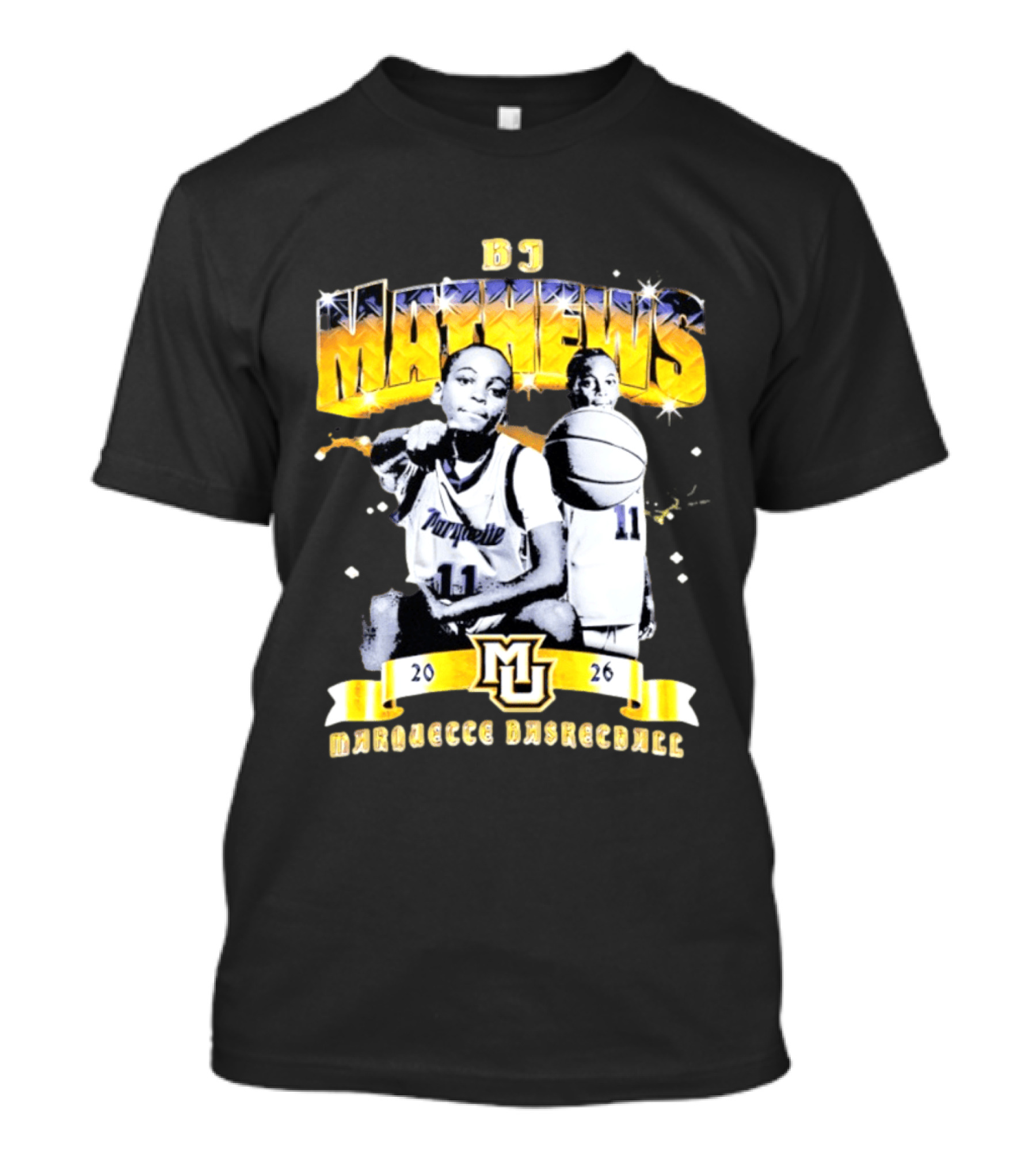 BJ Mathews Marquette Golden Eagles Basketball 2026 MJ 11 T-Shirt