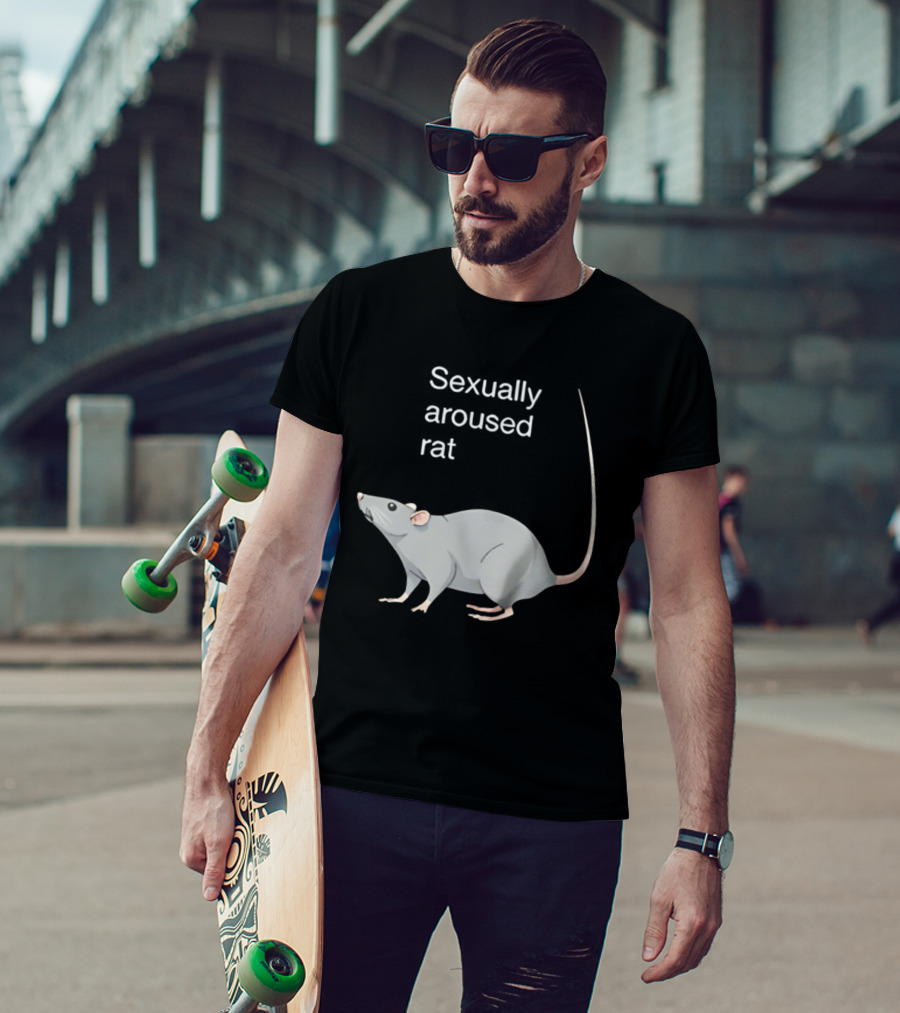 Sexually Aroused Rat Vintage Meme Humor T-Shirt