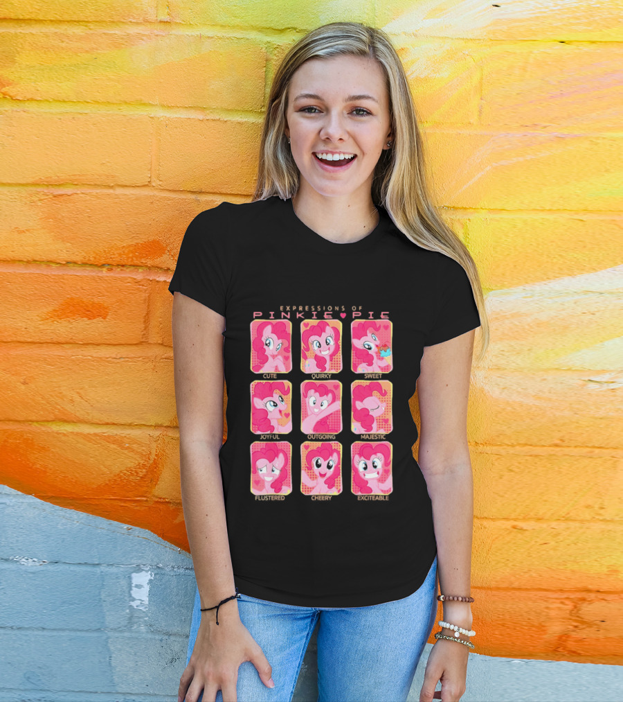 Expressions Of Pinkie Pie My Little Pony Funny Happy Faces T-Shirt