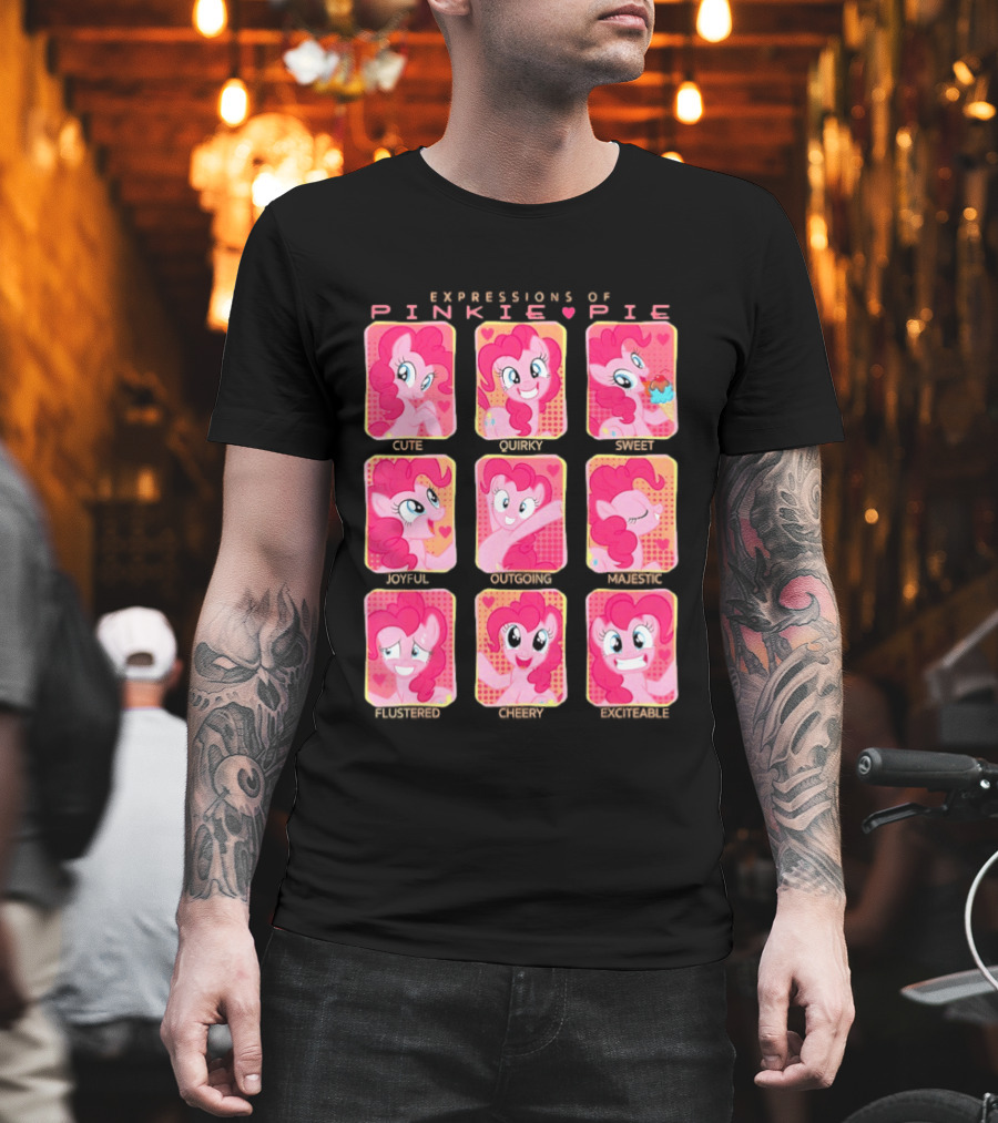 Expressions Of Pinkie Pie My Little Pony Funny Happy Faces T-Shirt