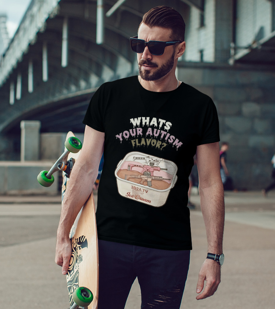 3D2A.TV Ice Cream Whats Your Autism Flavor T-Shirt