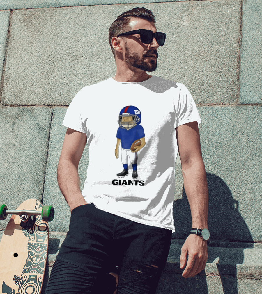 Bad Bunny New York Giants Football Character Concho Helmet Giants T-Shirt