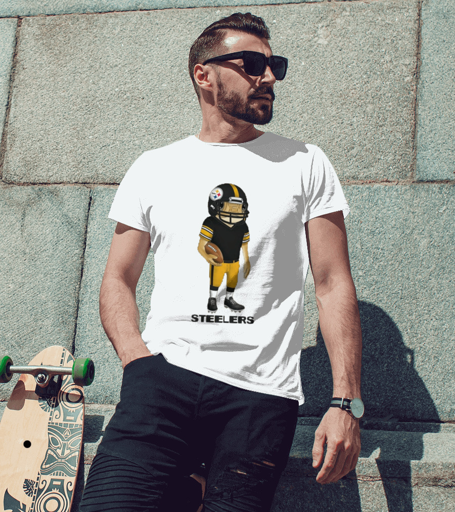 Pittsburgh Steelers Bad Bunny Style Football Player Helmet T-Shirt