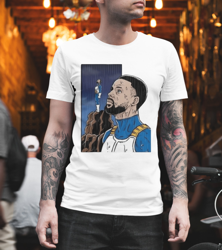 Dragon Ball Z Stephen Curry Vegeta Rainy Day Crossover T-Shirt