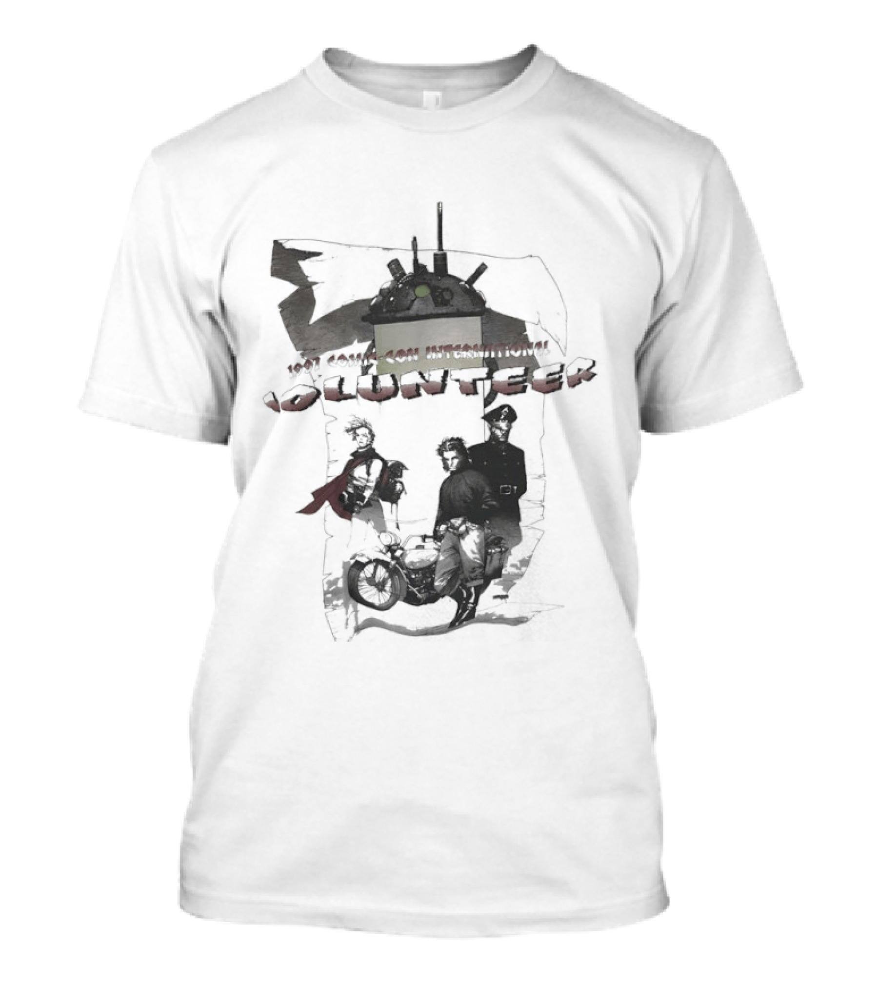 Volunteer 1997 Comic Con International San Diego Badge With Statue Of Liberty And Superhero T-Shirt