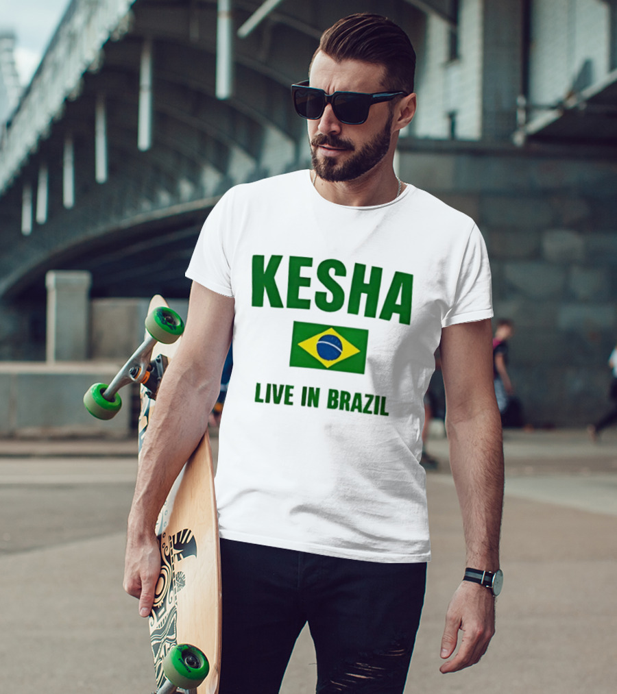 Kesha Live In Brazil Brazilian Flag Event T-Shirt