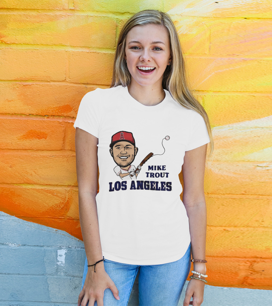 Mike Trout Los Angeles Angels Baseball Caricature T-Shirt
