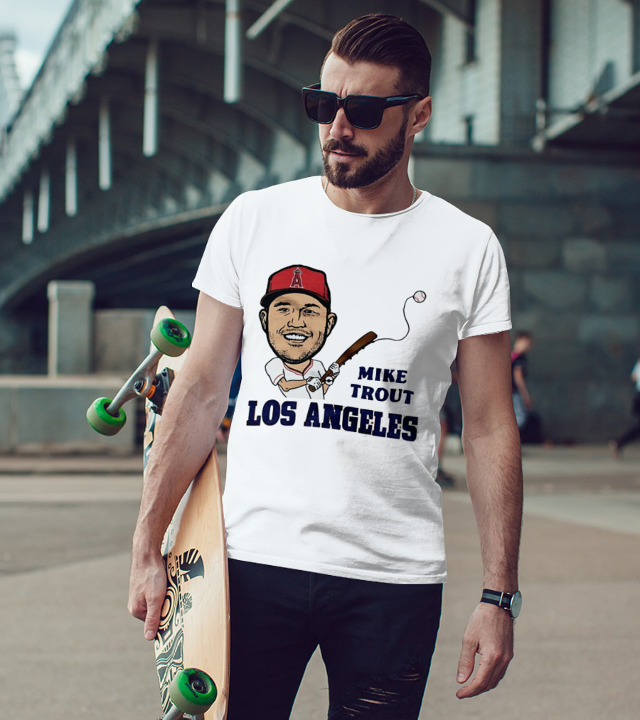 Mike Trout Los Angeles Angels Baseball Caricature T-Shirt