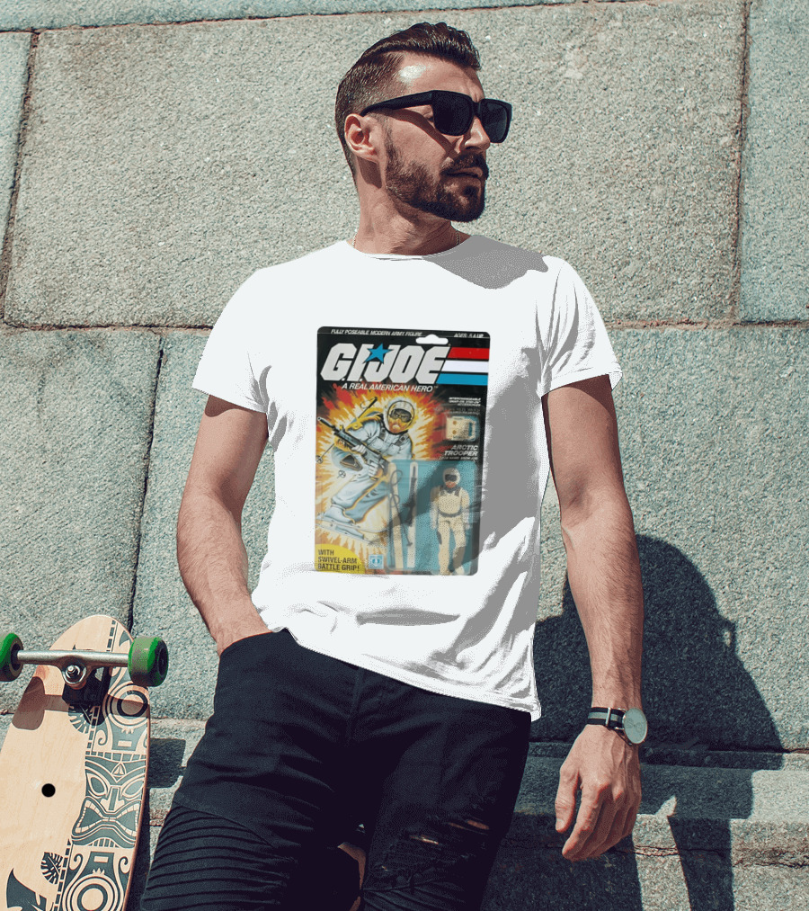 GIJoe A Real American Hero Arctic Trooper Snow Job Action Figure Vintage Packaging T-Shirt