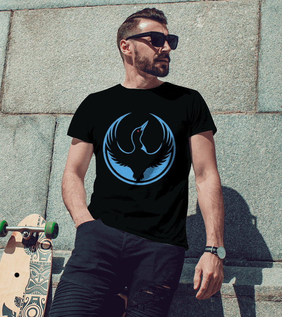 Minnesota Rebel Alliance Loon Symbol Blue Circular T-Shirt
